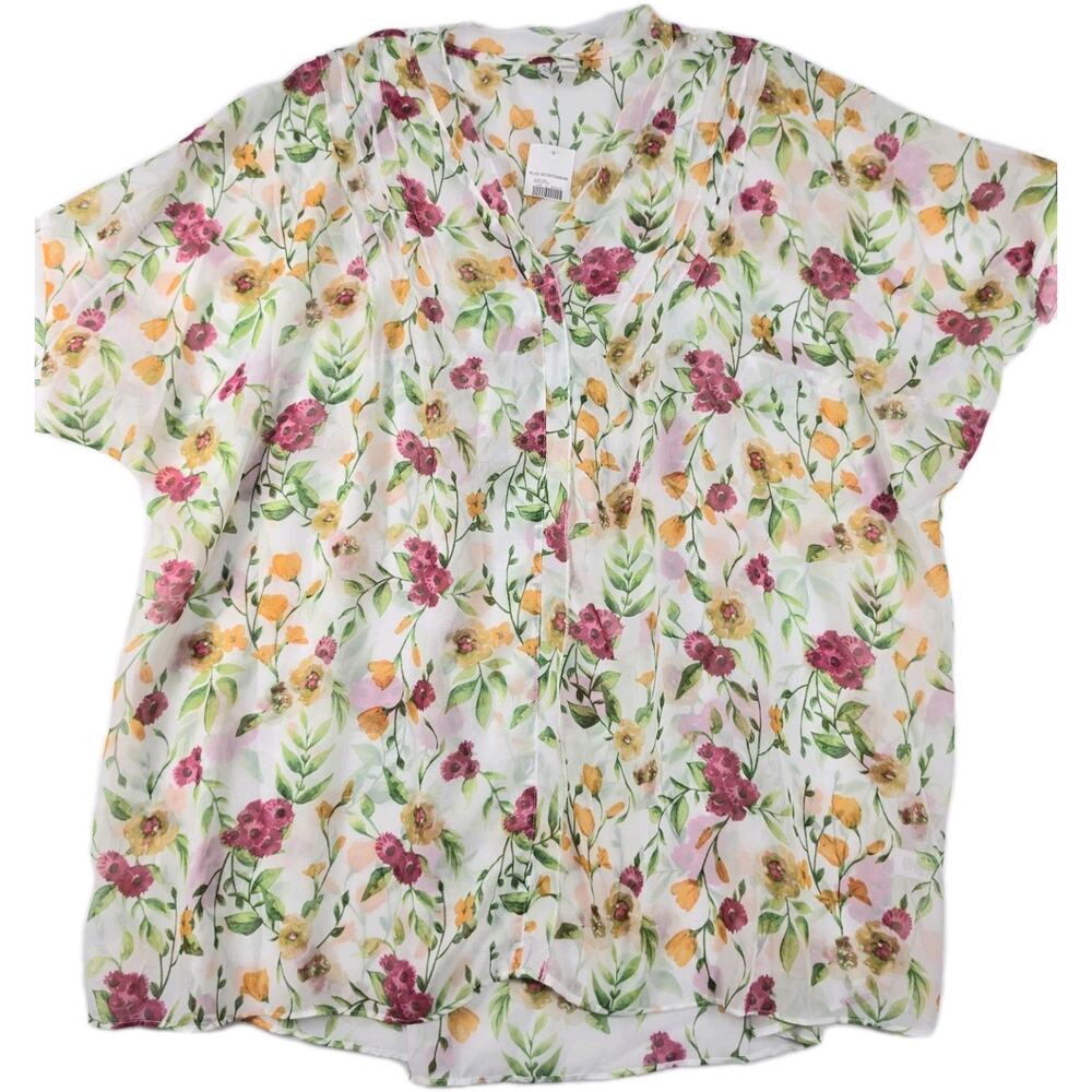 NWT Cato Womens Size 22/24 Flowy Floral Short Sleeve